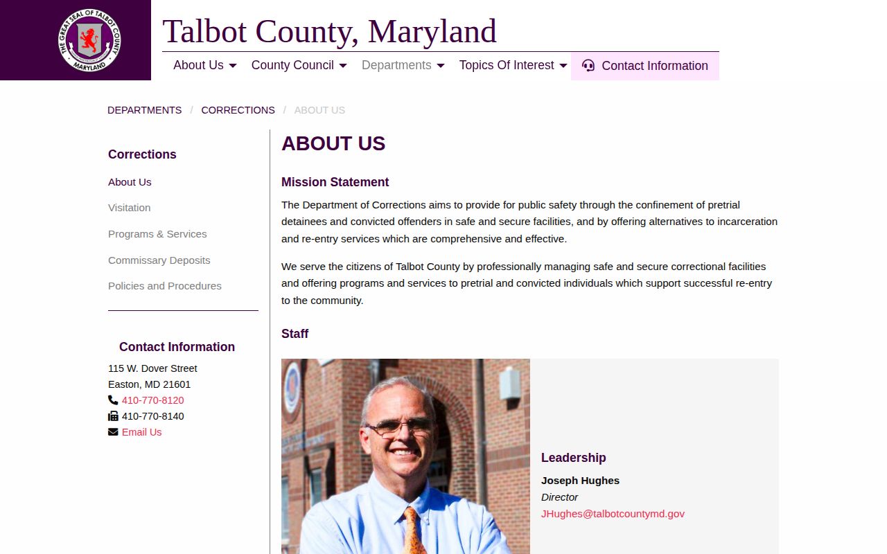 Talbot County Central Booking and arrest record overview